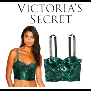Nwot VICTORIA’S Secret SPARKLE BLING Rhinestone Sexy Bustier Bra RARE LIMITED ED